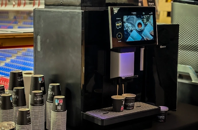 Espace café petit-déjeuner La Maison Charles au stade Coubertin, PSG Handball