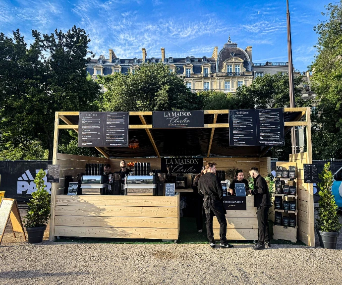 Stand café La Maison Charles à l'ADIDAS 10K Paris